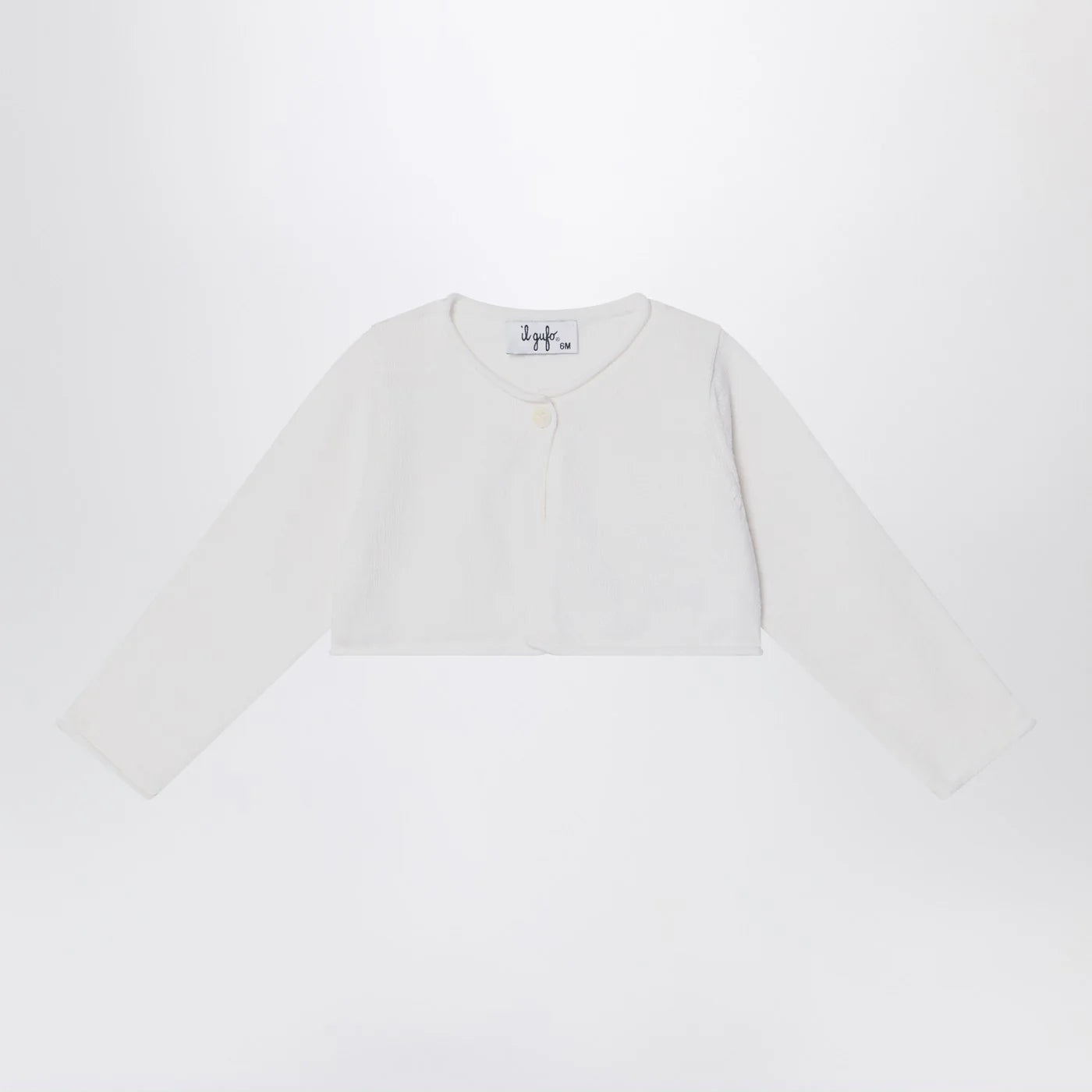 Il Gufo Short wrap cardigan white milk
