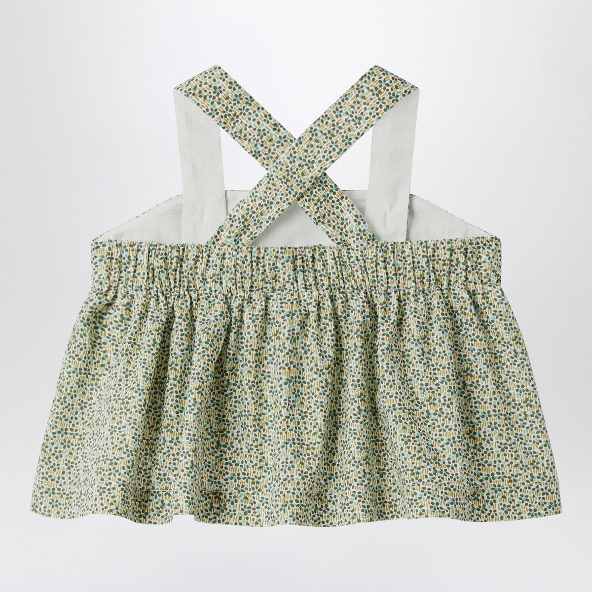 Il Gufo Il Gufo Forest green top in Liberty fabric