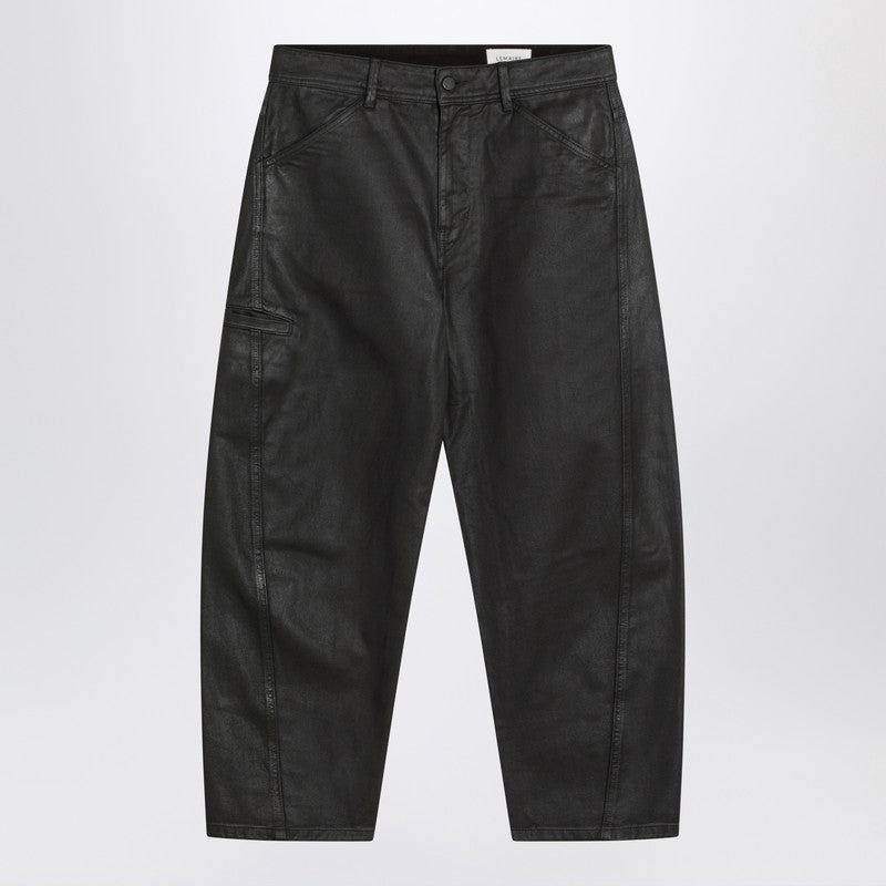 LEMAIRE Shiny brown denim pants