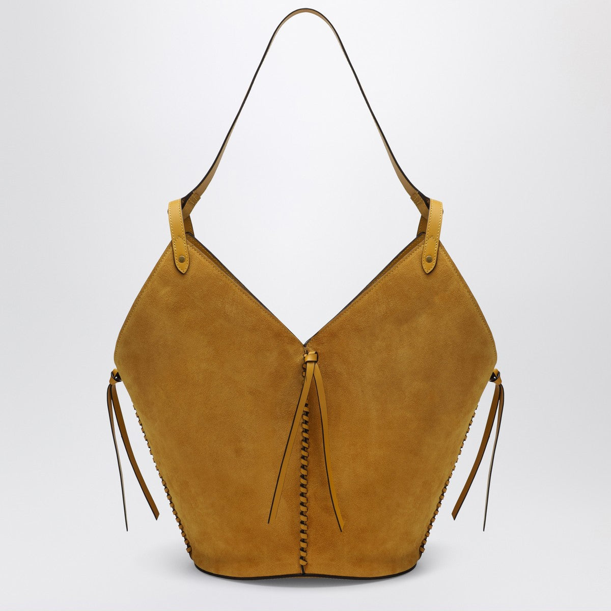 حقيبة إيزابيل مارانت تامبا من جلد الغزال بلون الزعفران