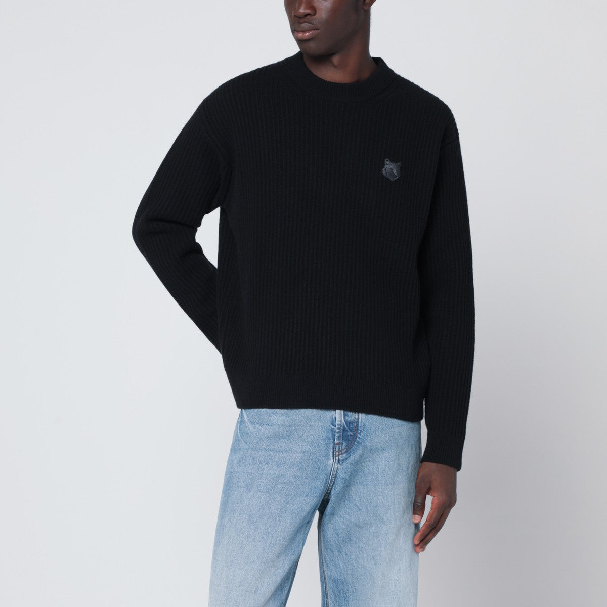 Maison Kitsuné Maison Kitsuné Black wool sweater