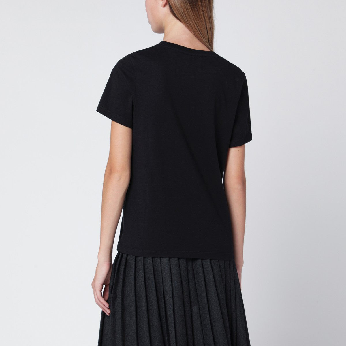 Maison Kitsuné Maison Kitsuné Black T-shirt with logo patch