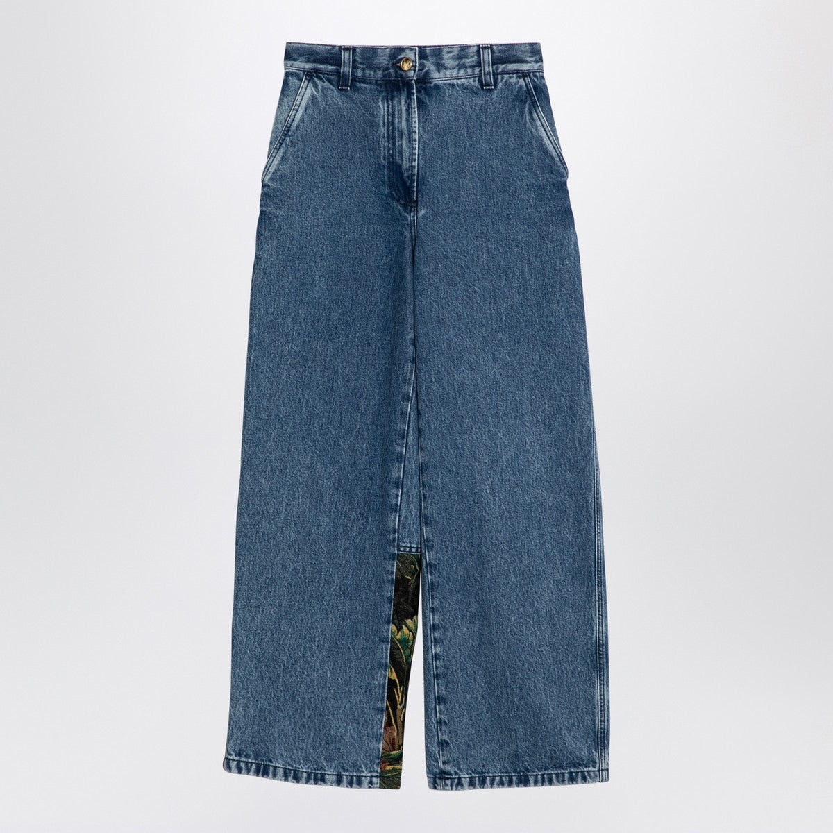 Palm Angels Palm Angels Baggy jeans with jungle insert