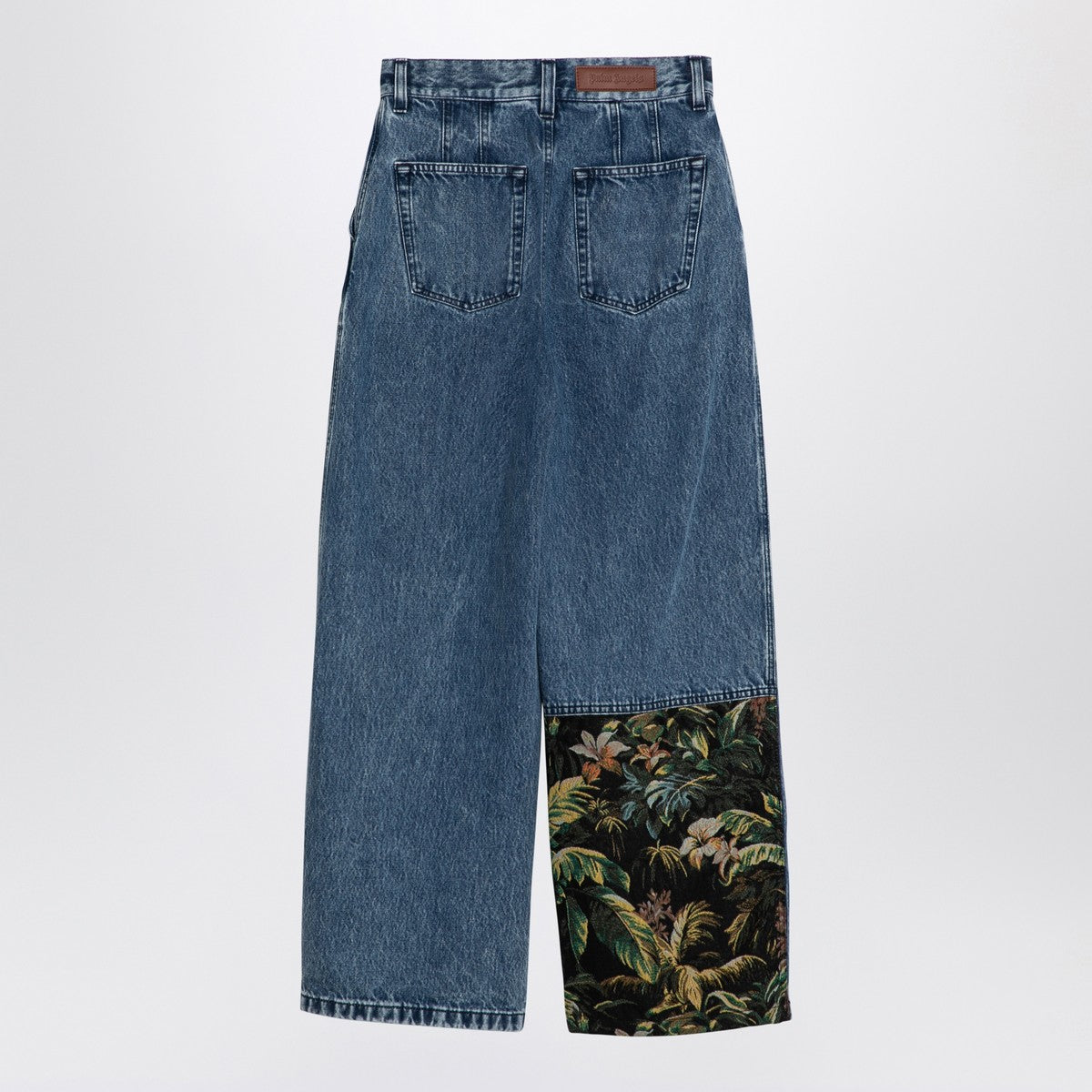 Palm Angels Palm Angels Baggy jeans with jungle insert