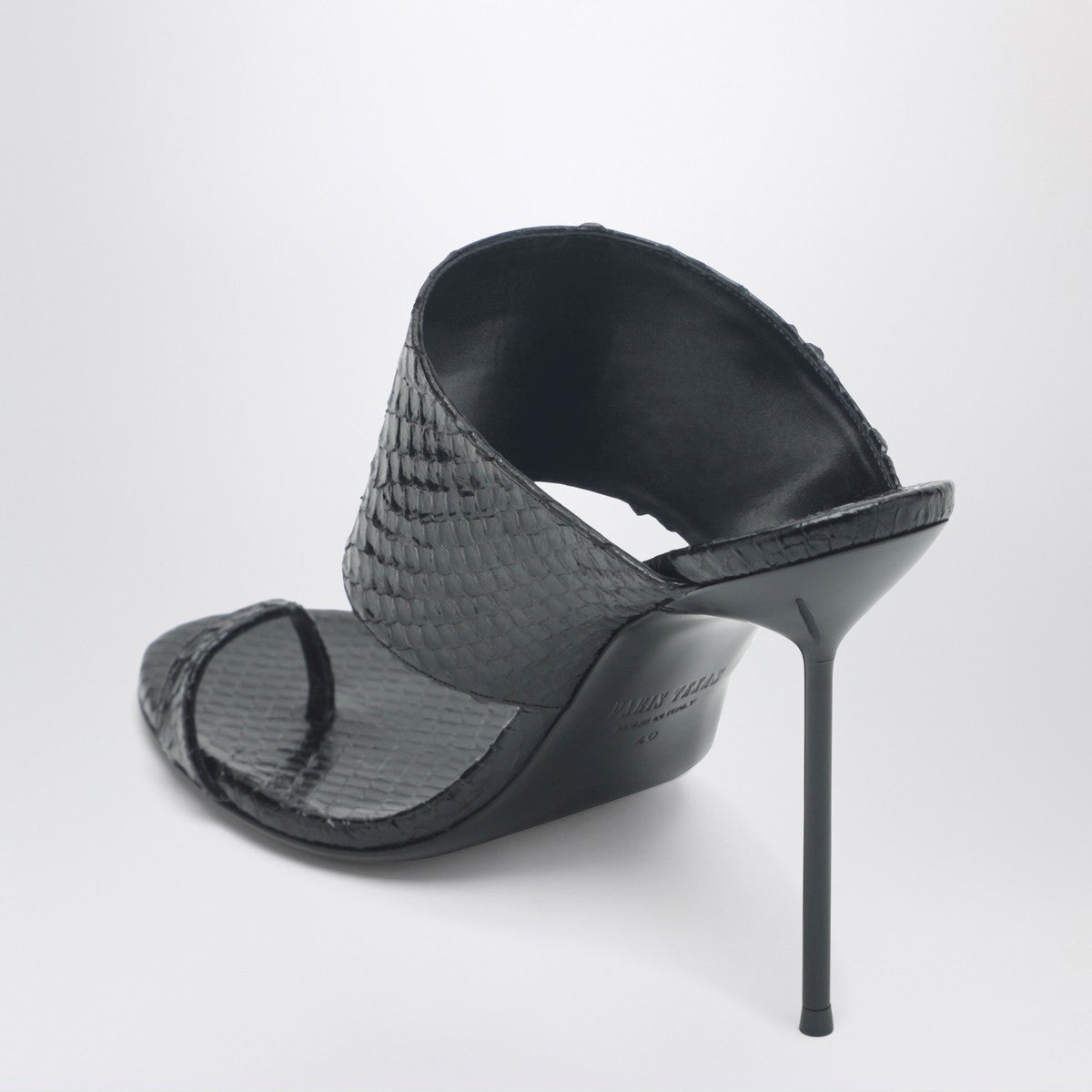 Paris Texas Paris Texas Lidia python-effect black leather thong mule