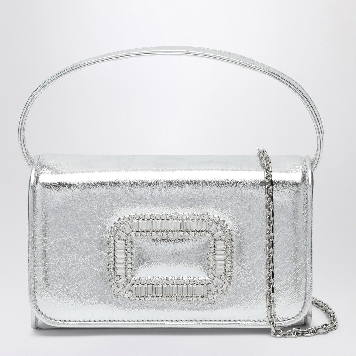 Roger Vivier ROGER VIVIER Silver leather Micro Pilgrim bag