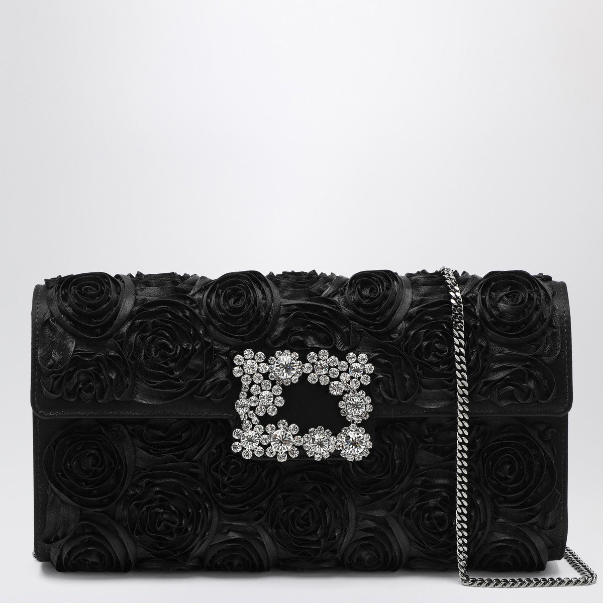Roger Vivier ROGER VIVIER Black Flower clutch bag Efflorescence