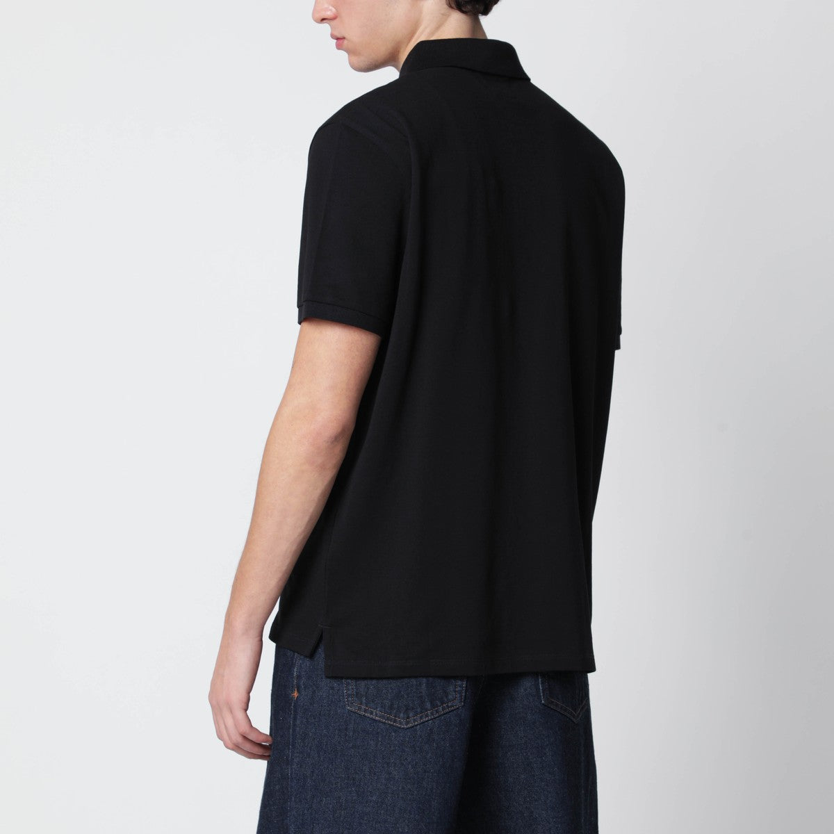 C.P. Company C.P. Company Black polo shirt with logo patch