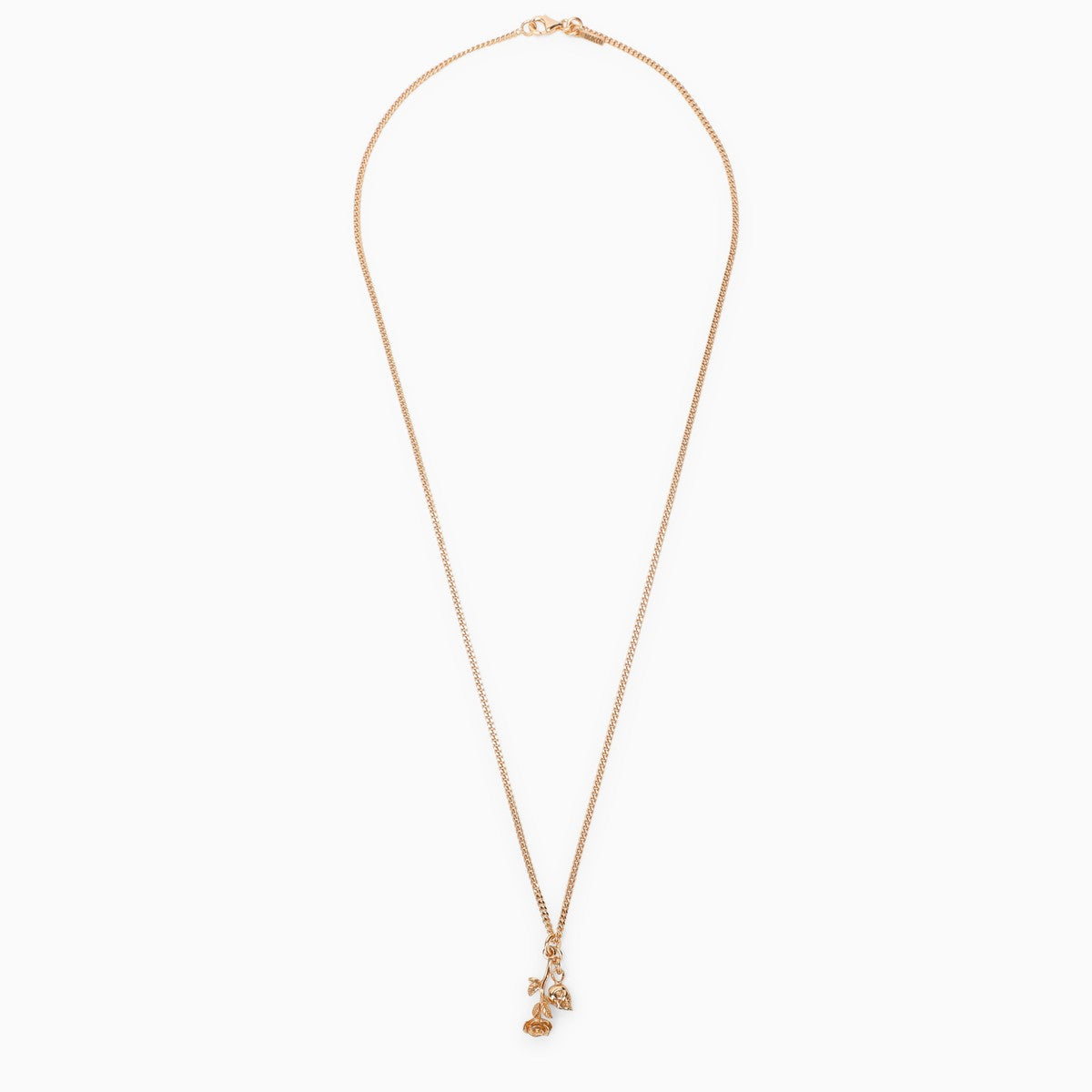 Emanuele Bicocchi Emanuele Bicocchi Rose and skull necklace in 925 gold-plated silver