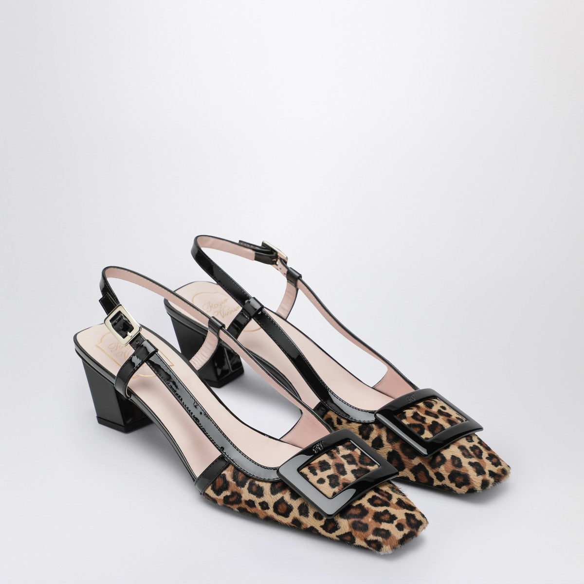 Roger Vivier ROGER VIVIER Belle Vivier leopard print pony skin slingback