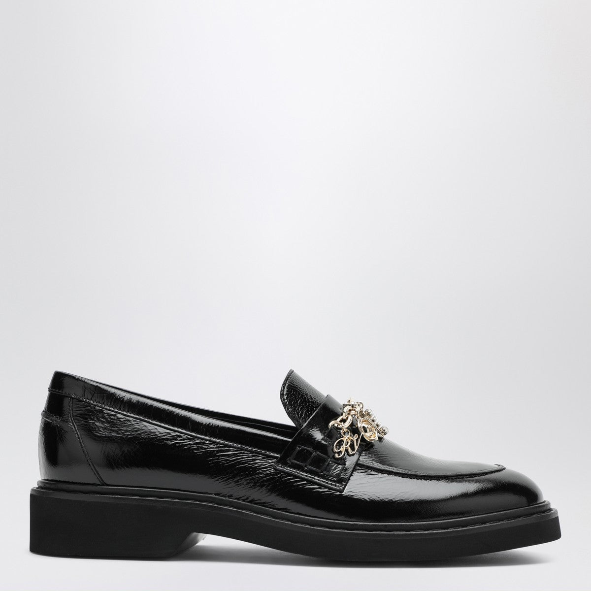 Roger Vivier ROGER VIVIER Black patent leather Viv'' Rangers loafer