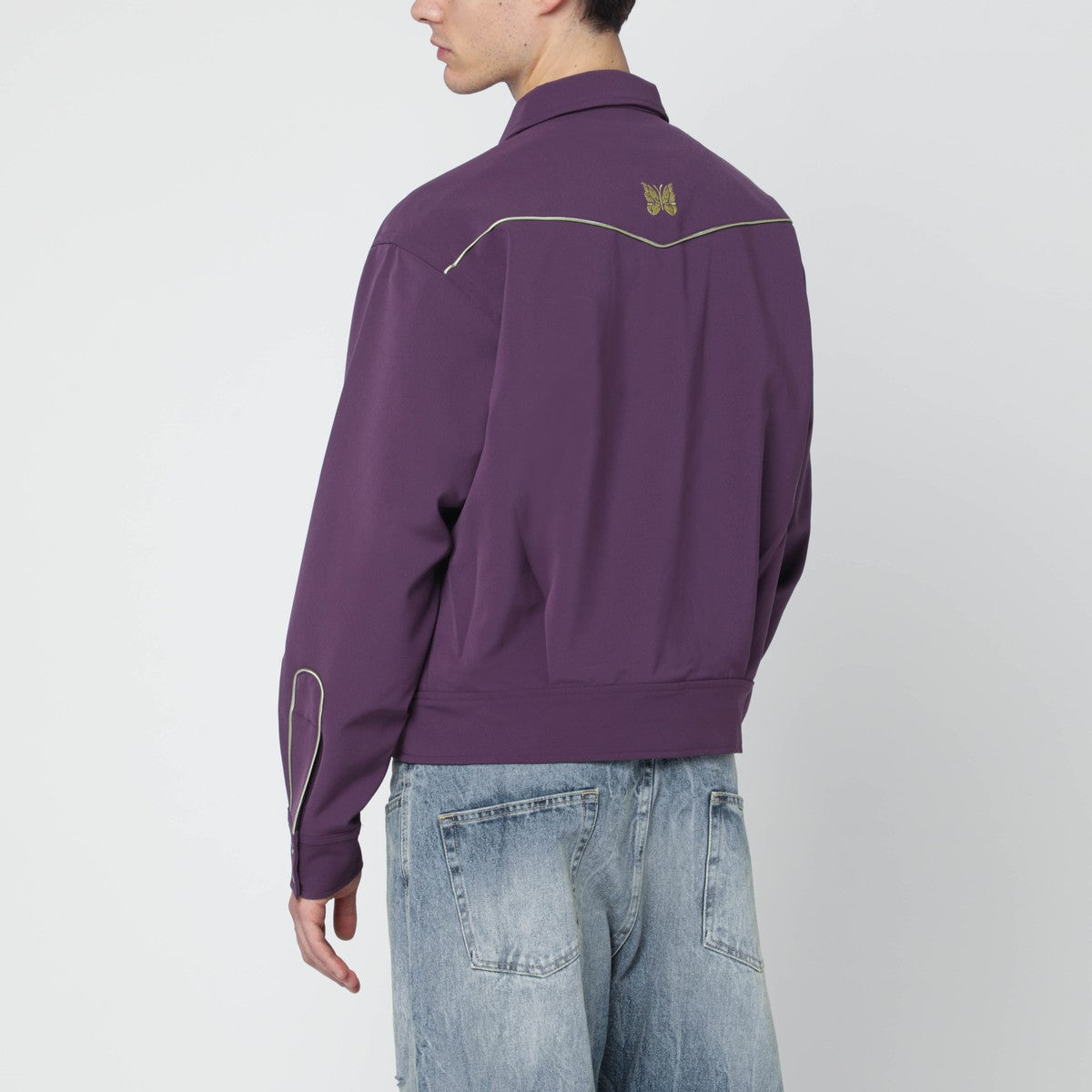 Needles Needles Purple shirt with yellow embroidery