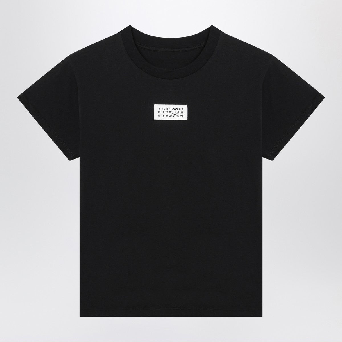 MM6 Maison Margiela MM6 Maison Margiela Black T-shirt with Numeric Signature patch