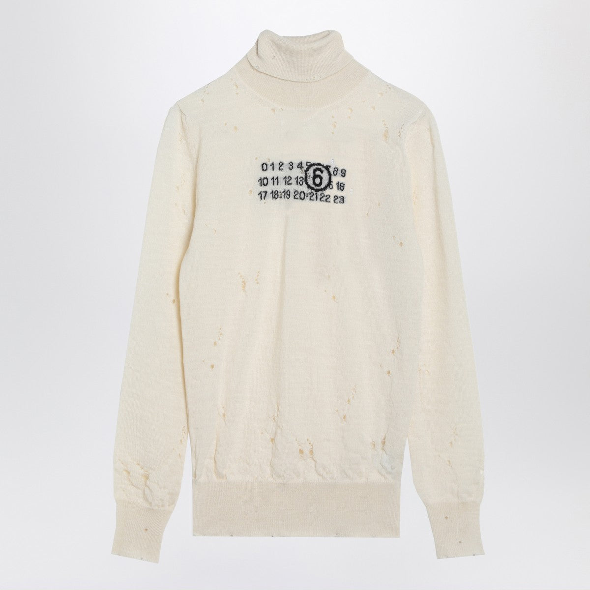 MM6 Maison Margiela MM6 Maison Margiela Distressed turtleneck sweater with Numeric Signature