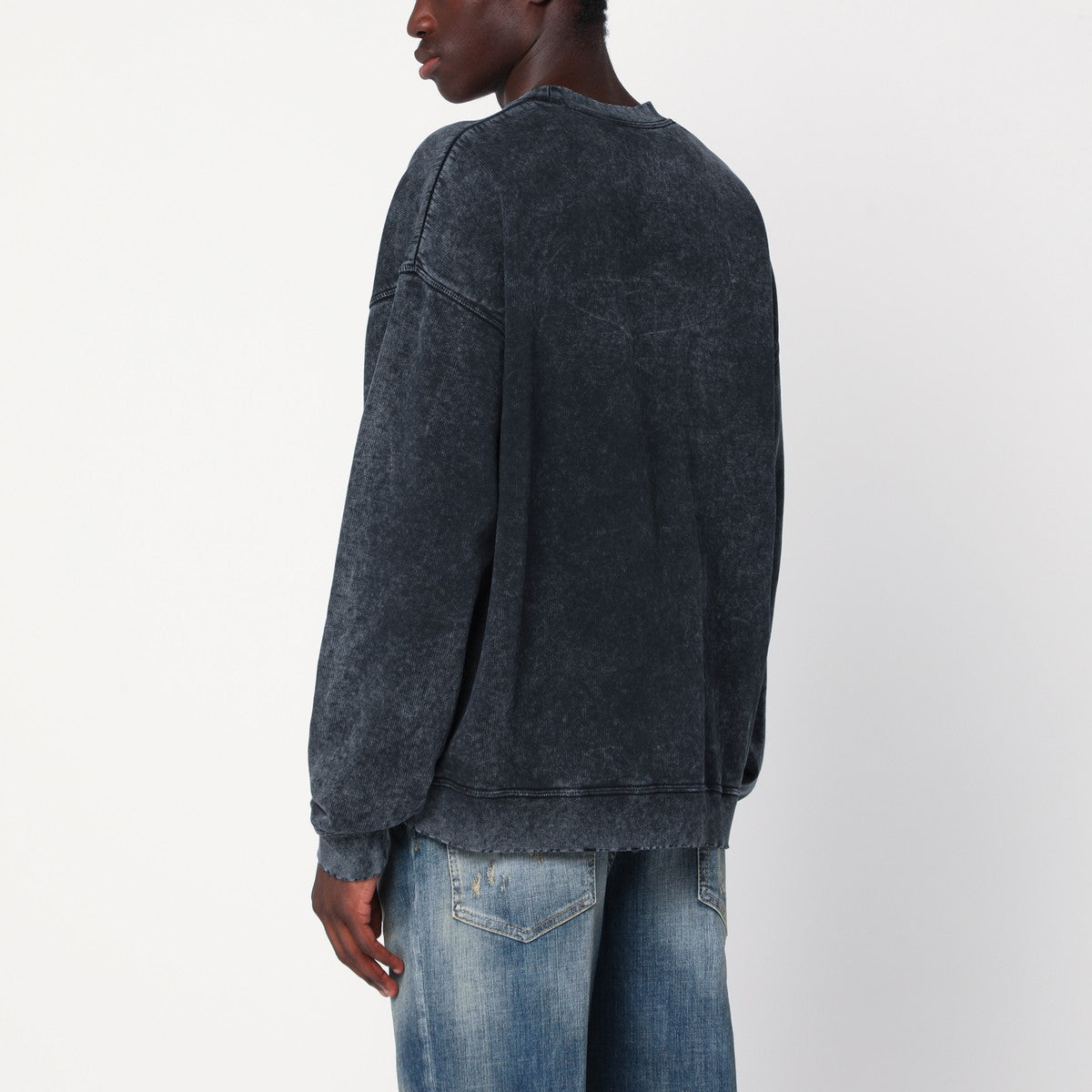 Magliano X D2 Magliano X D2 Charcoal vintage-effect sweatshirt with logo print