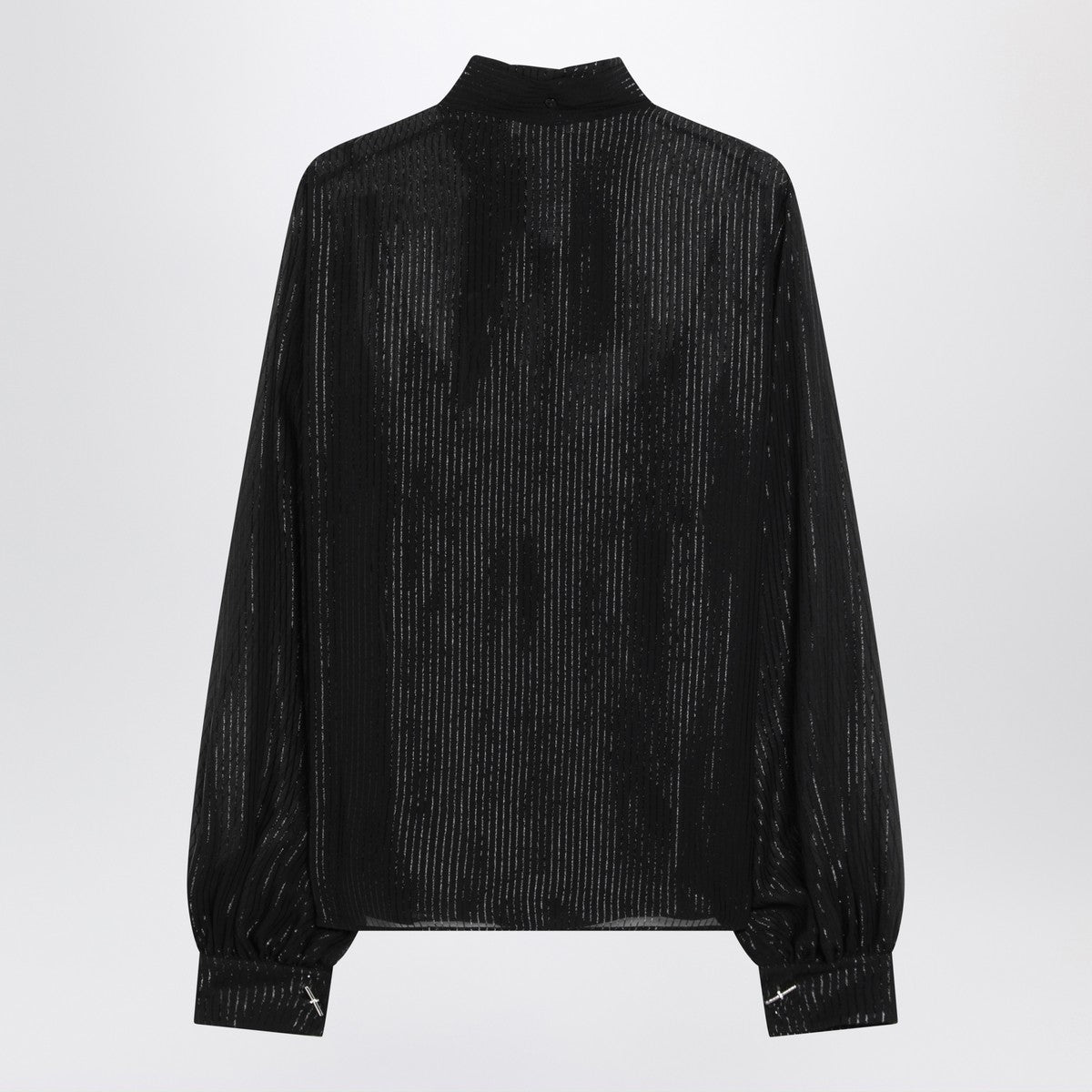 Max Mara Pianoforte Max Mara Pianoforte Black silk chiffon blouse with stripes