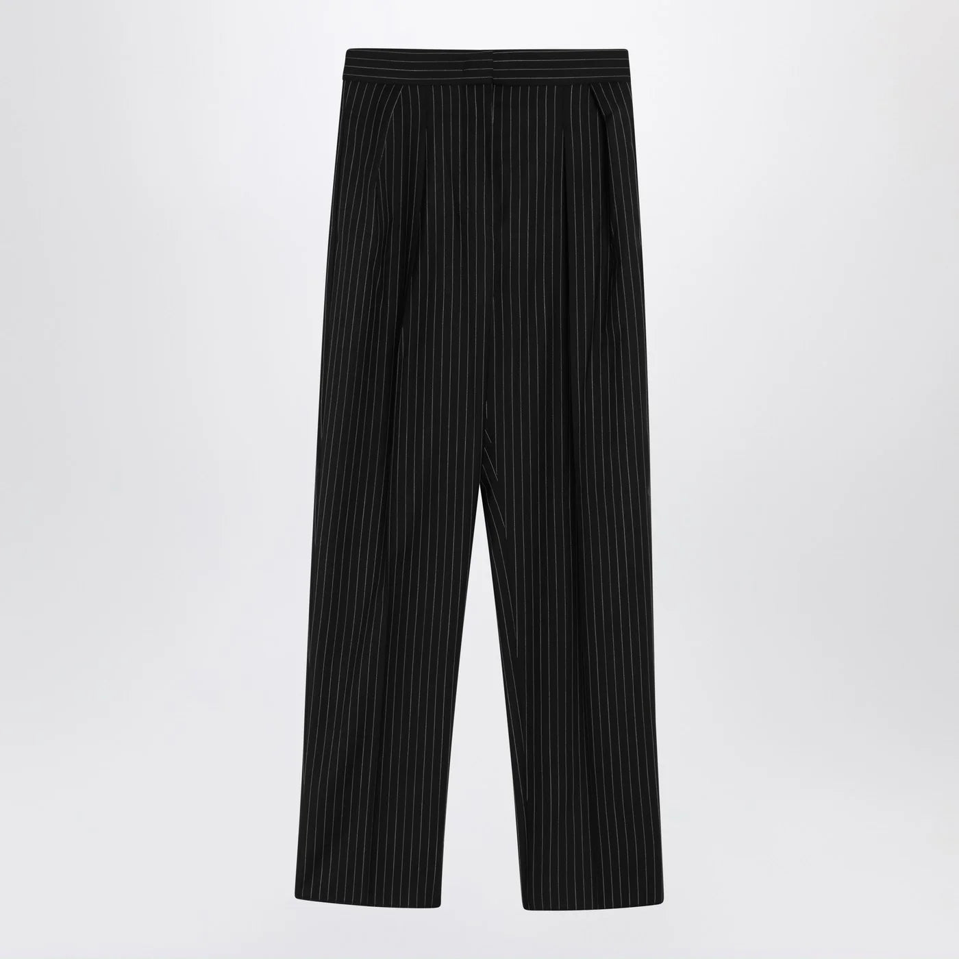 Max Mara Black pinstriped wool trousers