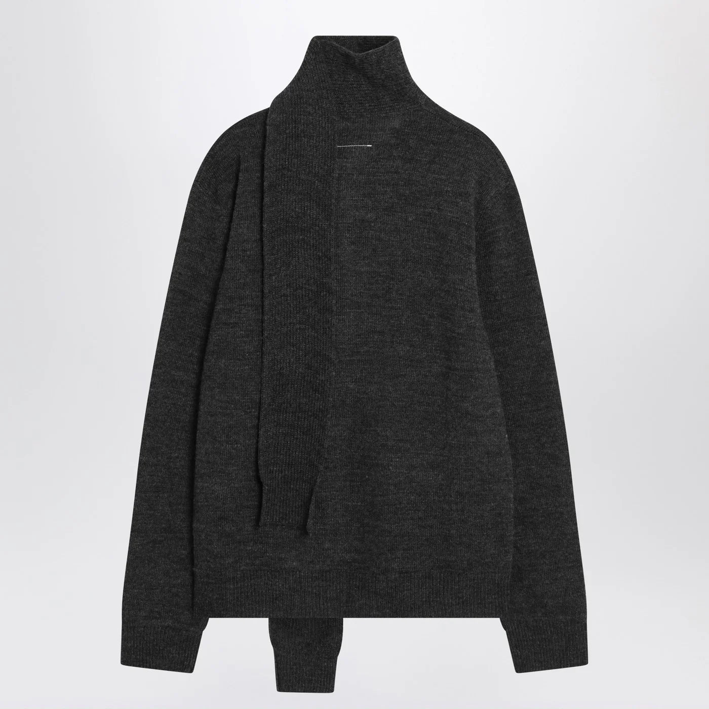 MM6 Maison Margiela Grey wool-blend cardigan with scarf