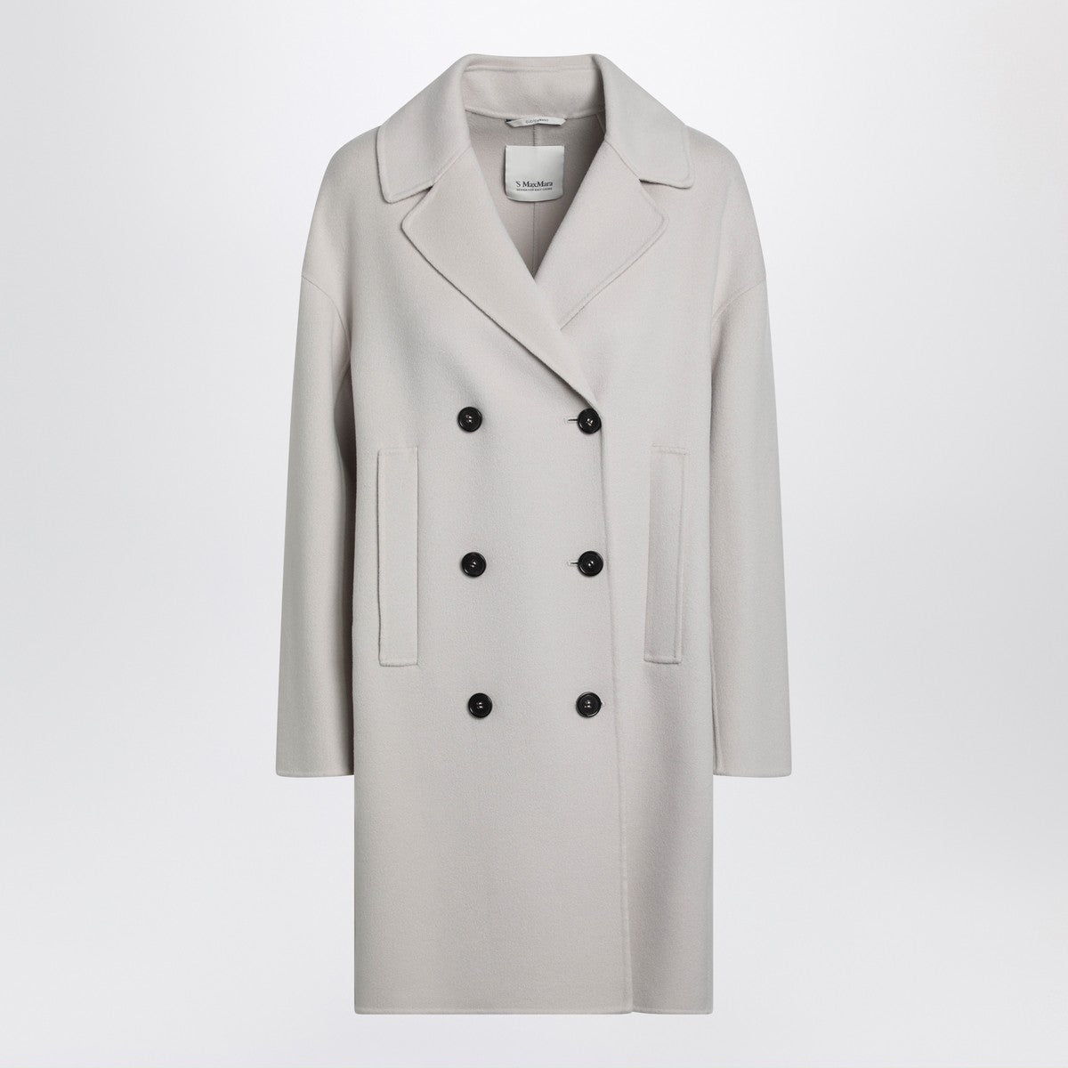S Max Mara S Max Mara Sand-coloured midi coat in wool drap