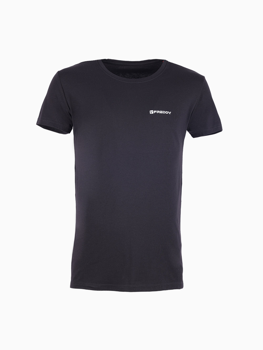 Freddy Men’s Black Round Neck T-Shirt Front View
