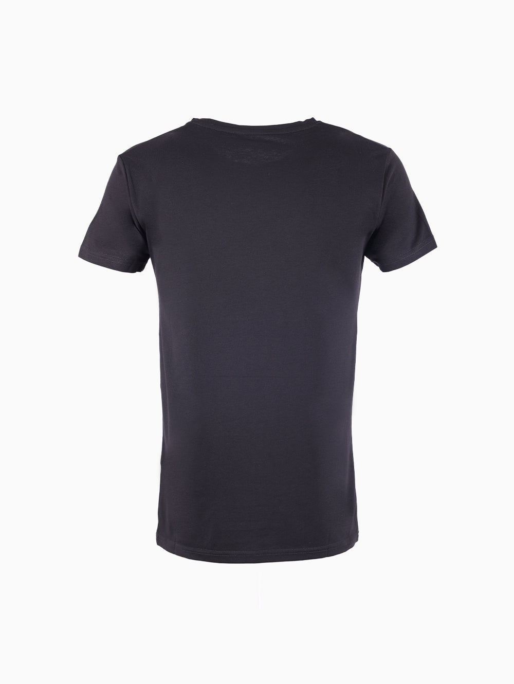 Freddy black cotton T-shirt with plain back – men’s regular fit.