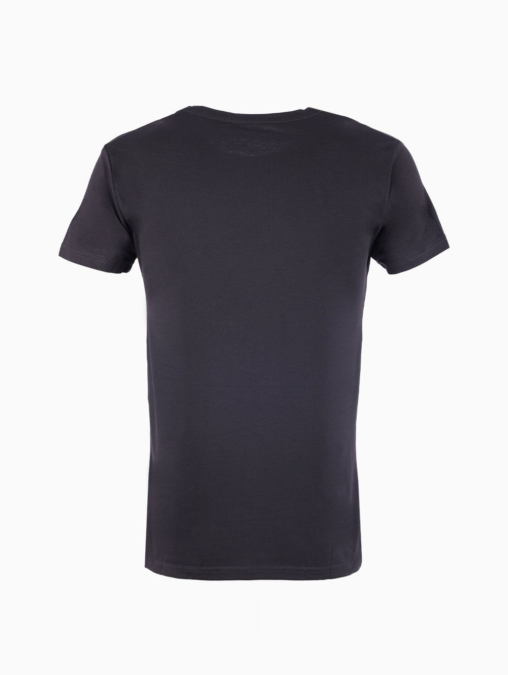 Back view: Freddy Men’s Black Cotton T-Shirt plain back