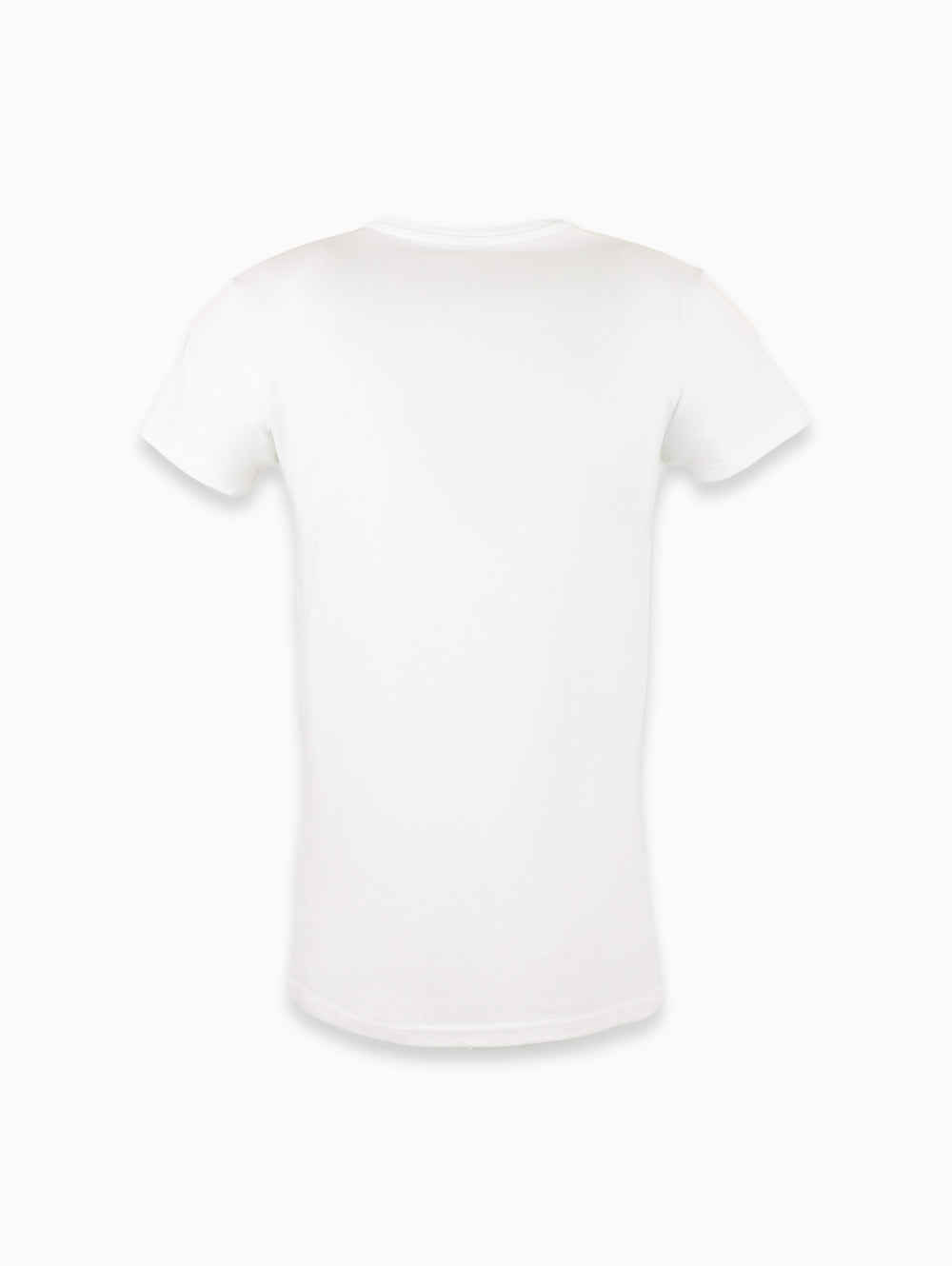 Freddy White Round Neck T-Shirt with Red Stripe