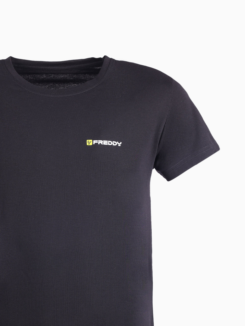 Freddy logo patch detail on black cotton T-Shirt