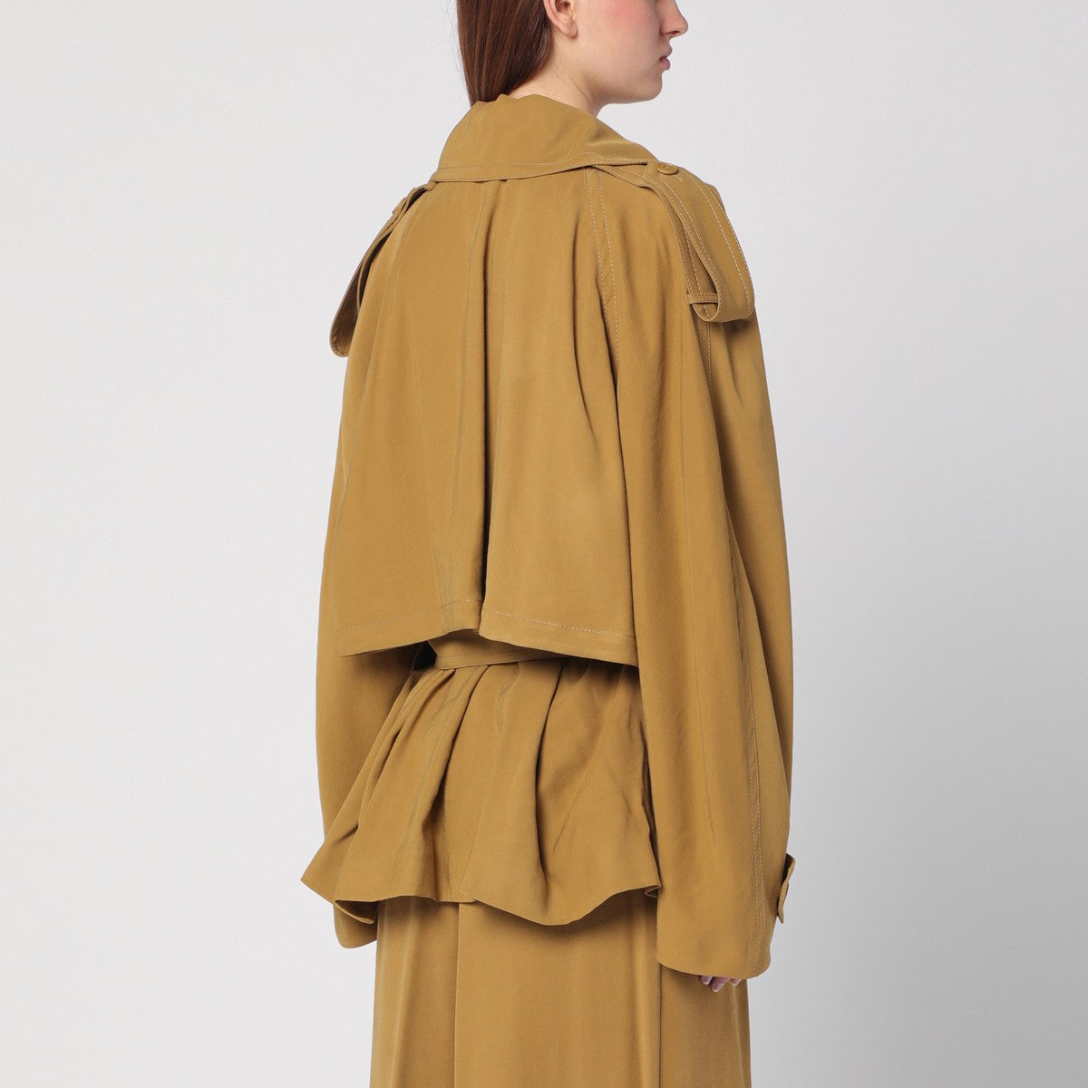 The Andamane THE ANDAMANE Double-breasted overcoat in ochre yellow