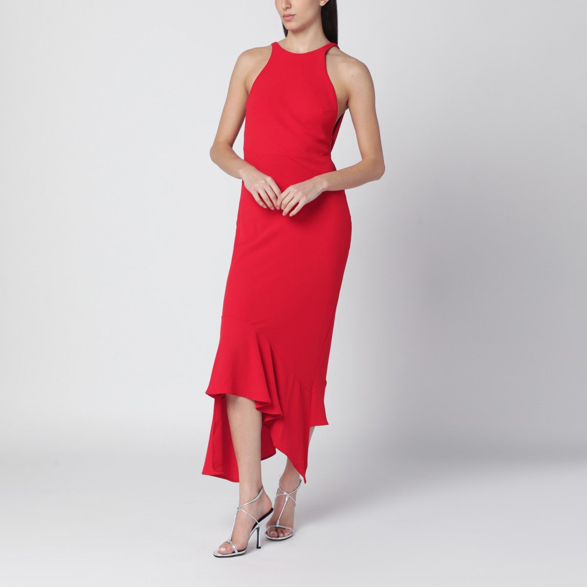 The Andamane The Andamane Red Carmen open-back dress