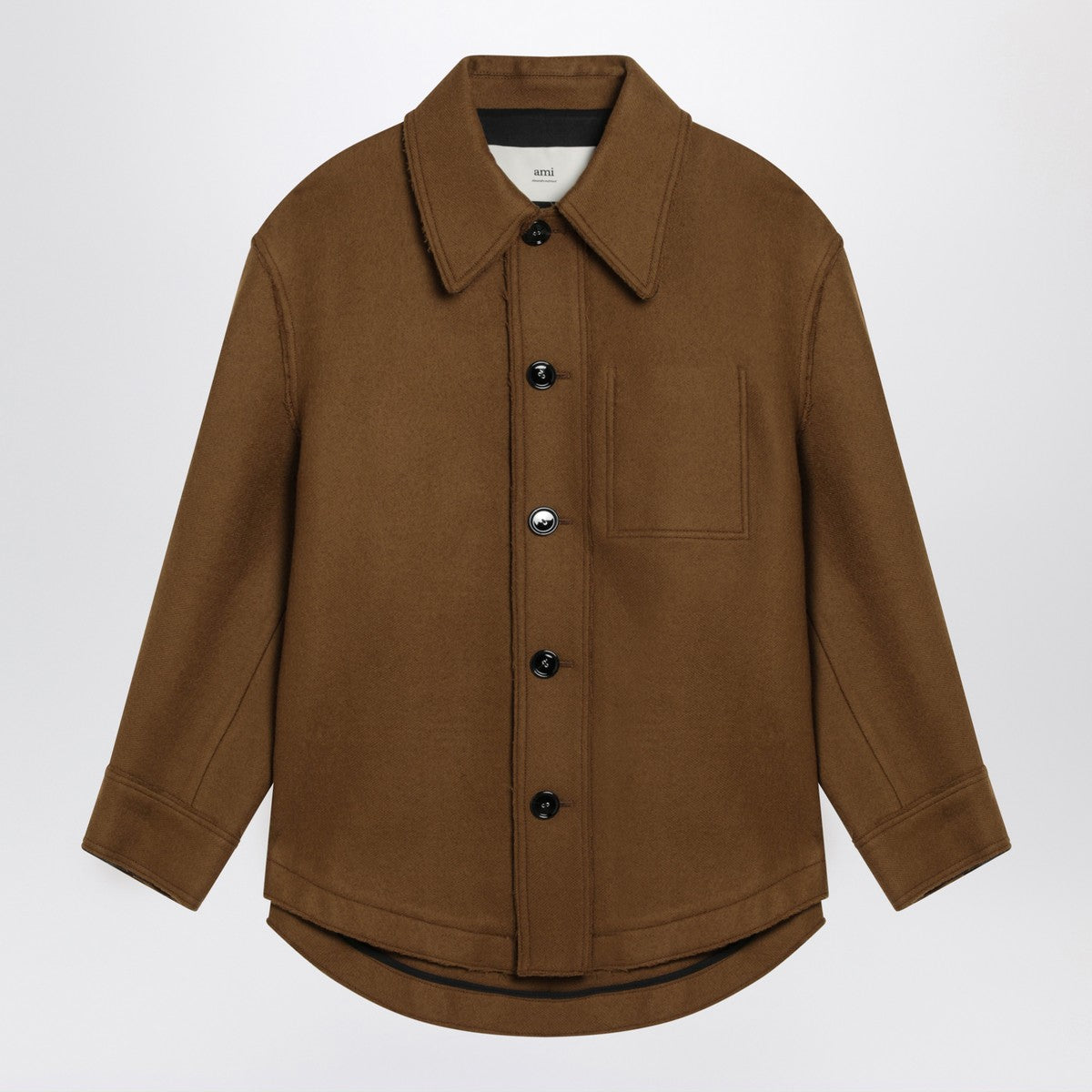 Ami Paris Ami Paris Hazelnut wool shirt with pockets