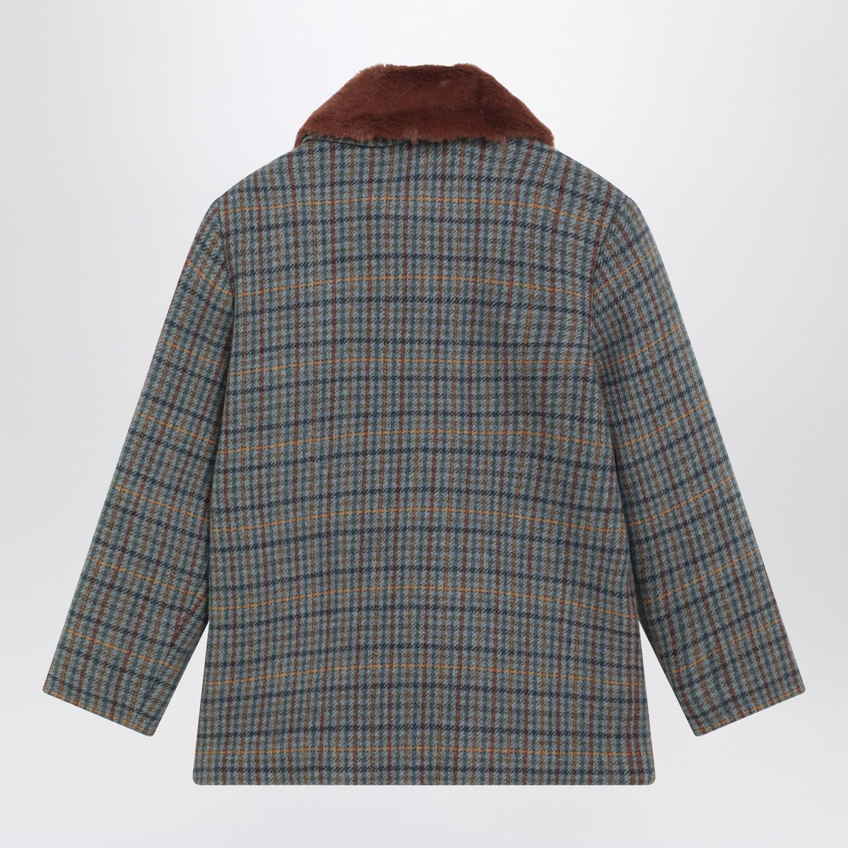 Bonpoint Bonpoint Joao quilted wool coat with checked pattern