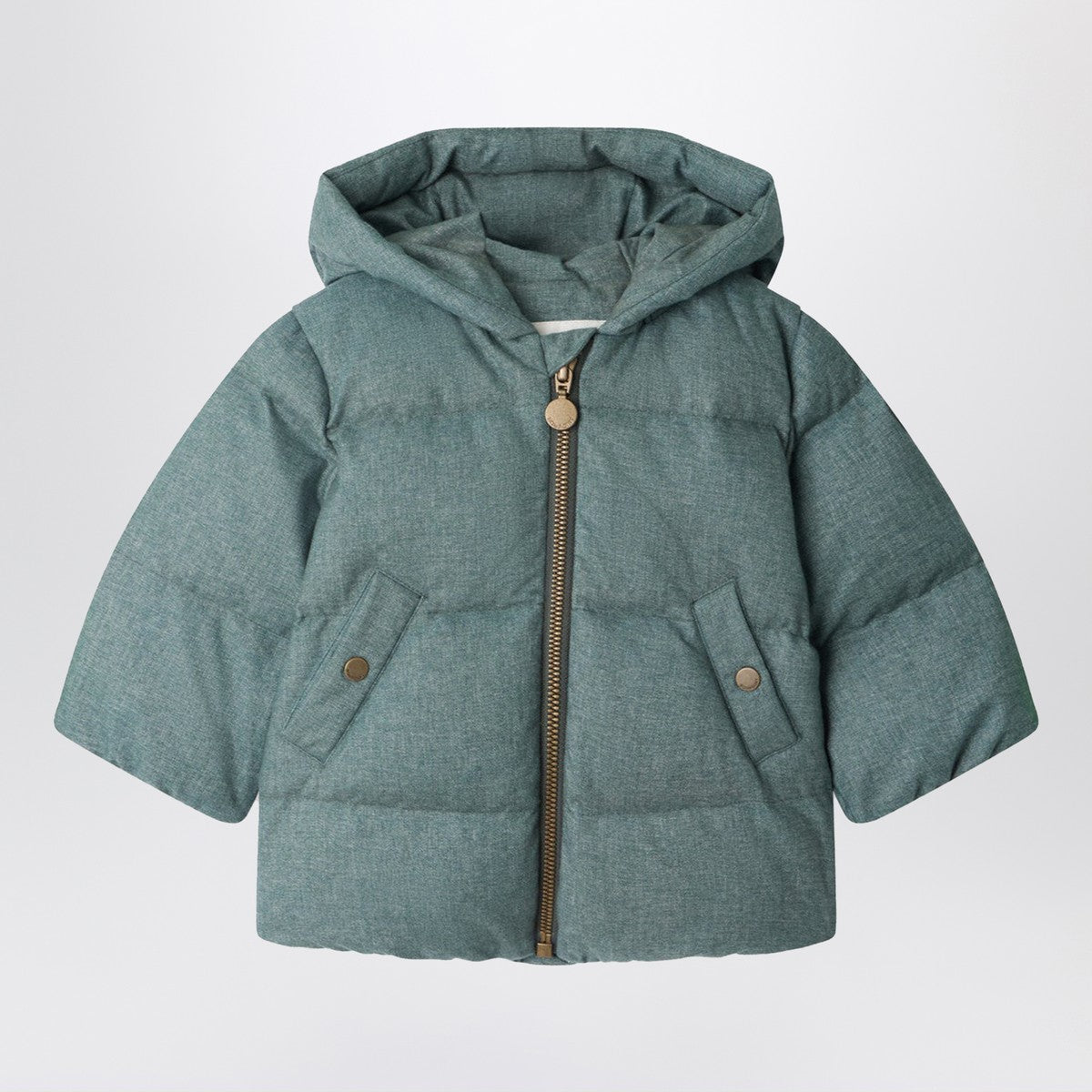 Bonpoint Bonpoint Bozen teal zip-up down jacket