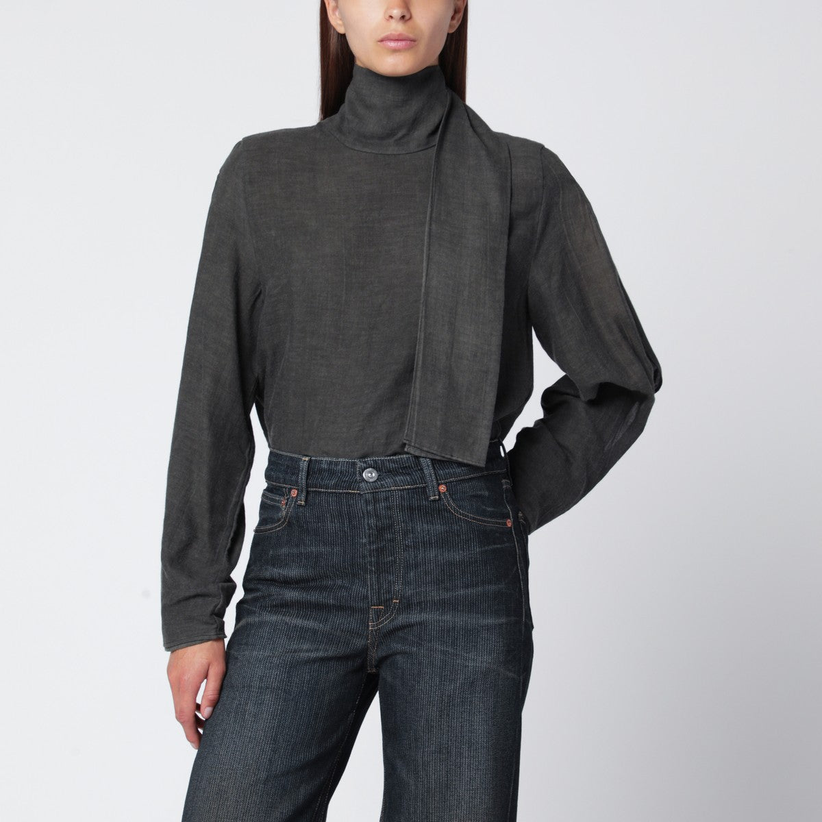 Our Legacy Our Legacy Dark grey cotton and wool blouse