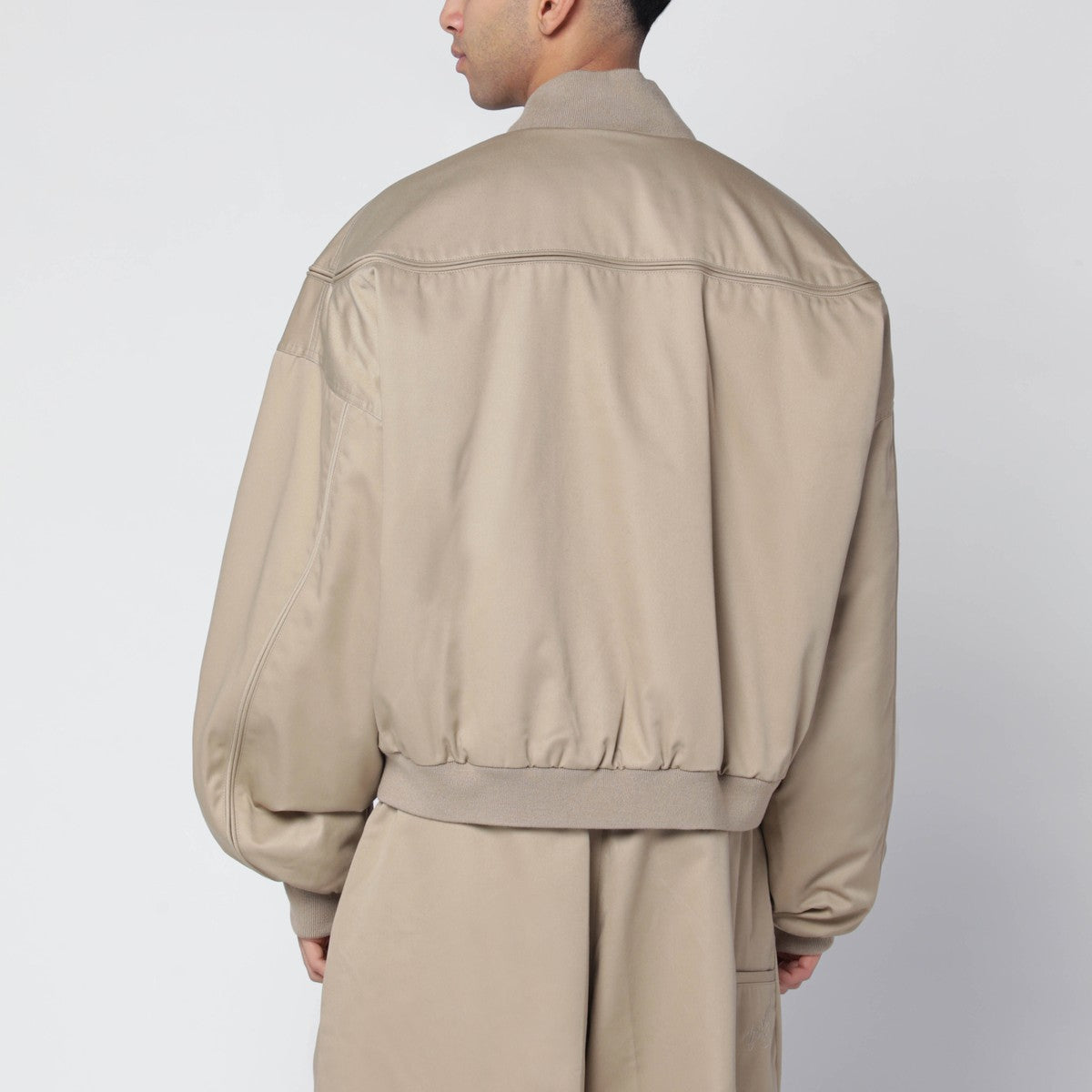 Willy Chavarria Willy Chavarria Gas Station beige cotton-blend bomber jacket