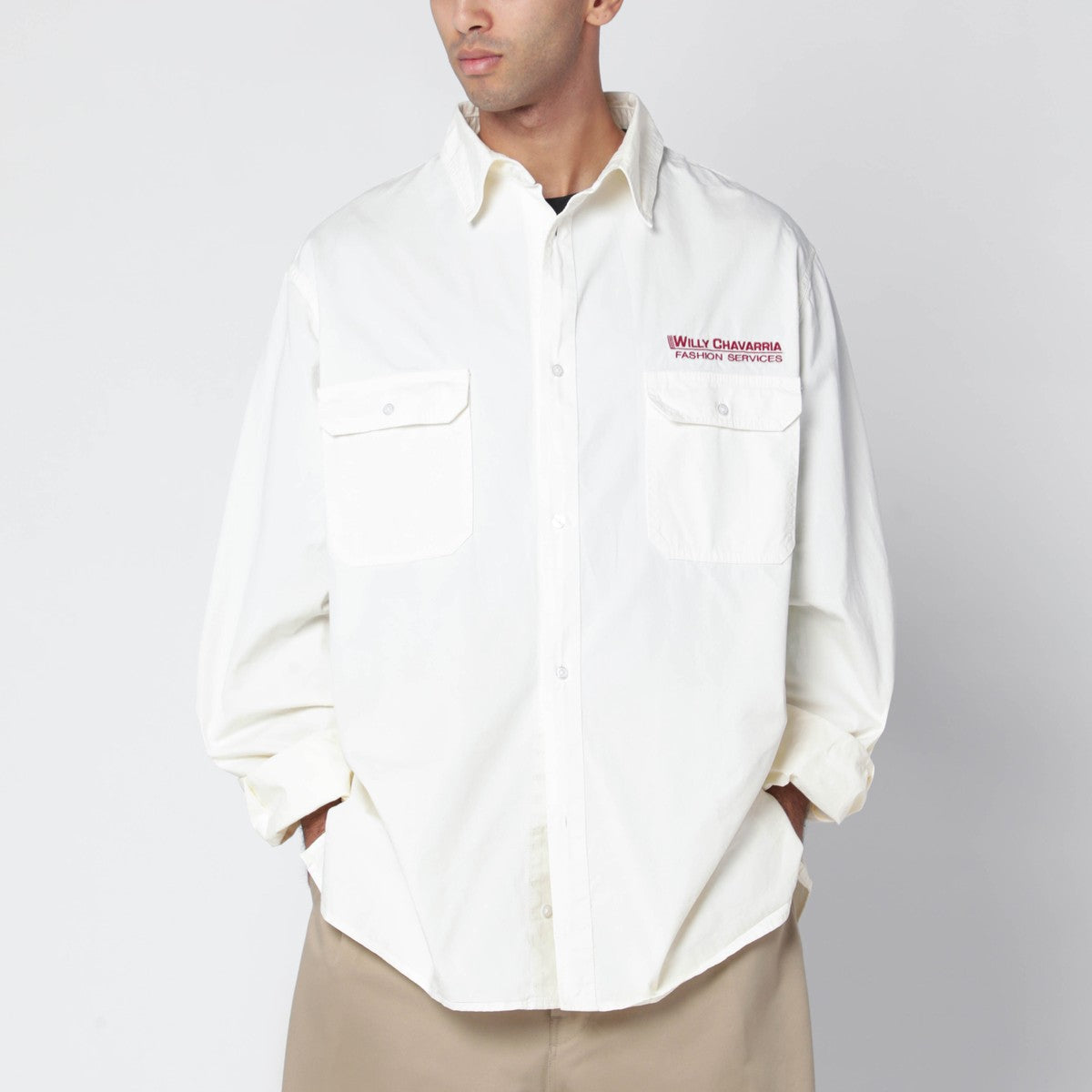 Willy Chavarria Willy Chavarria Corcoran white cotton shirt