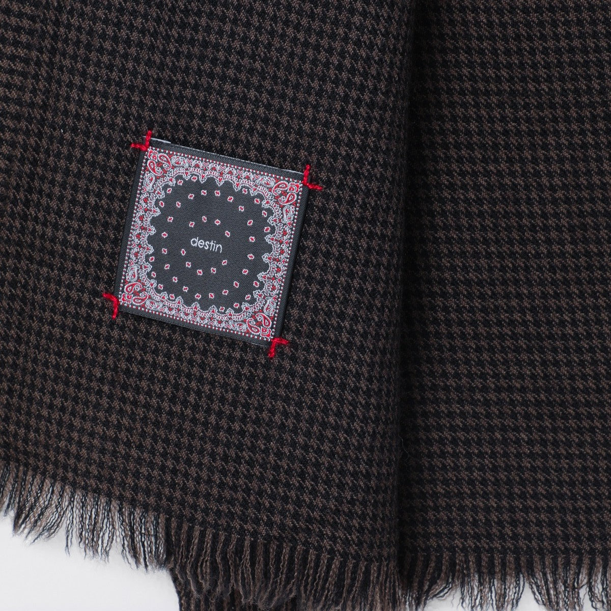 Destin Destin Black/beige check wool scarf