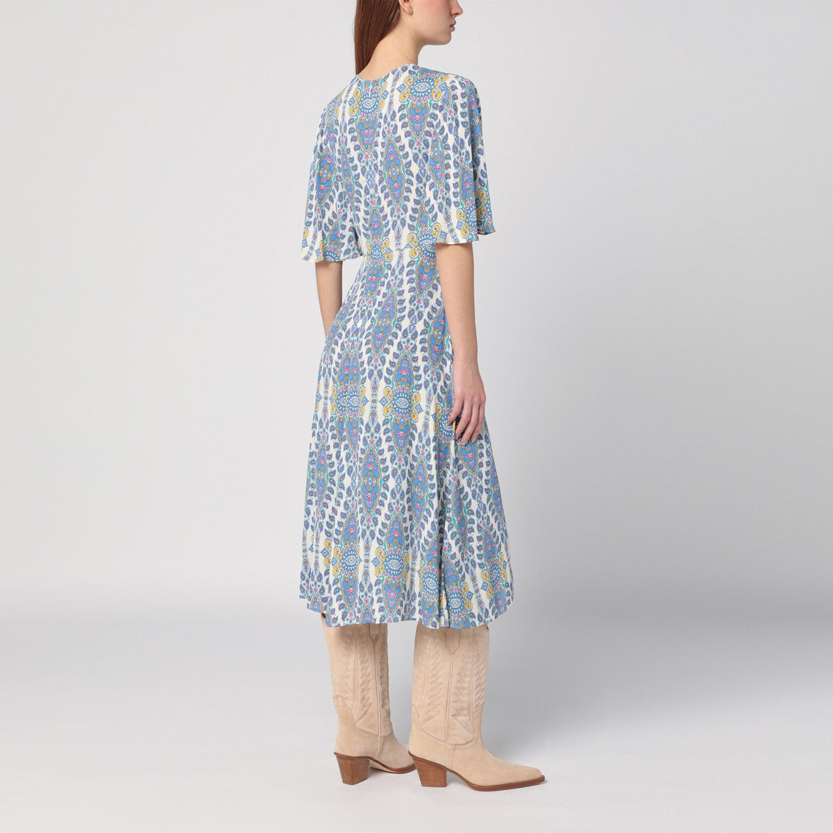Etro ETRO Flared midi dress with multi-coloured print