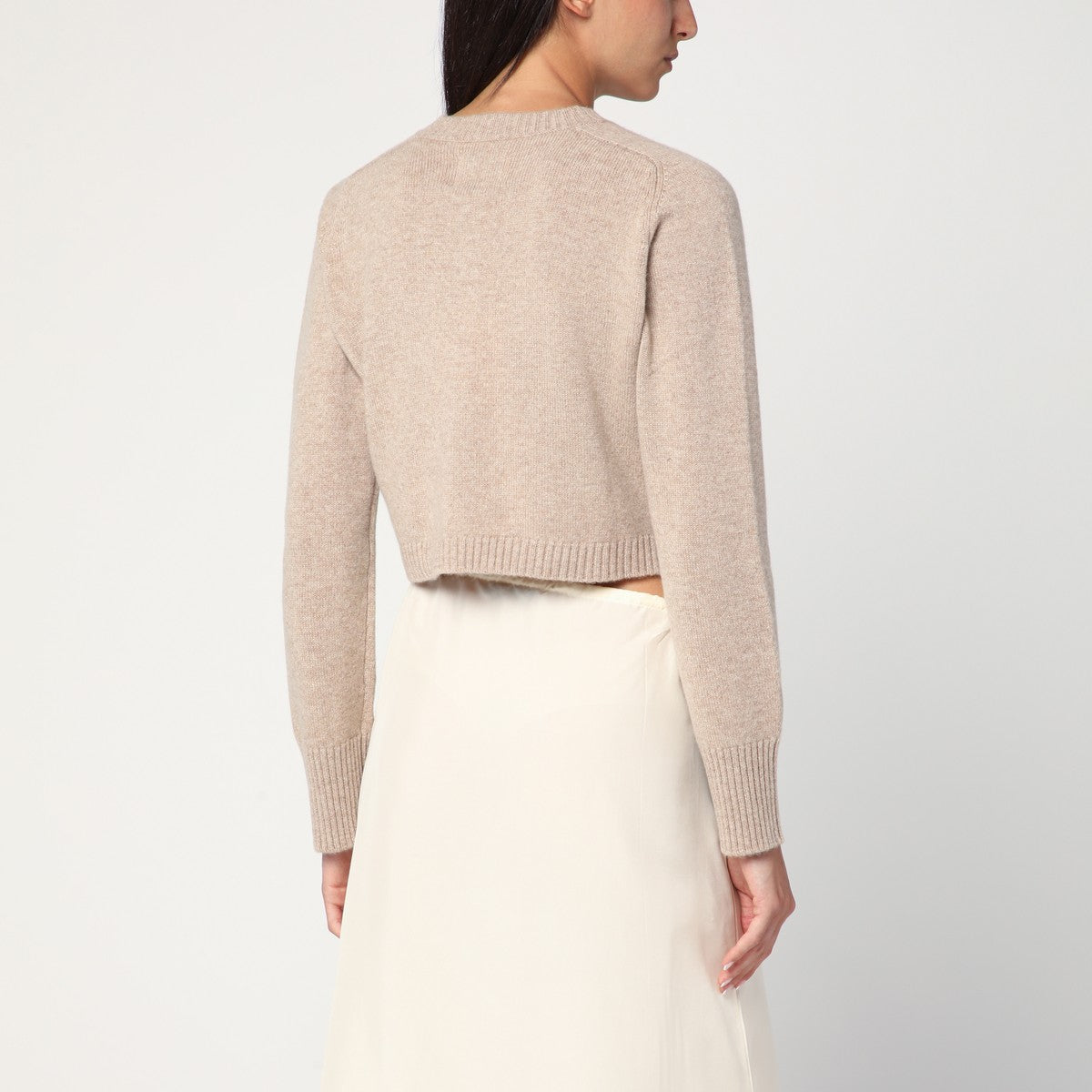 LouLou De Saison LouLou De Saison Beige cropped cardigan in cashmere