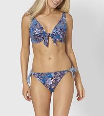 Model wearing TRIUMPH paisley print tai bikini bottom – multicolor summer swimwear