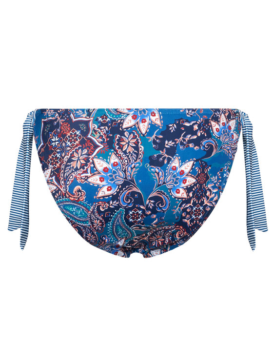 Back view of TRIUMPH low-rise paisley bikini bottom with tie sides