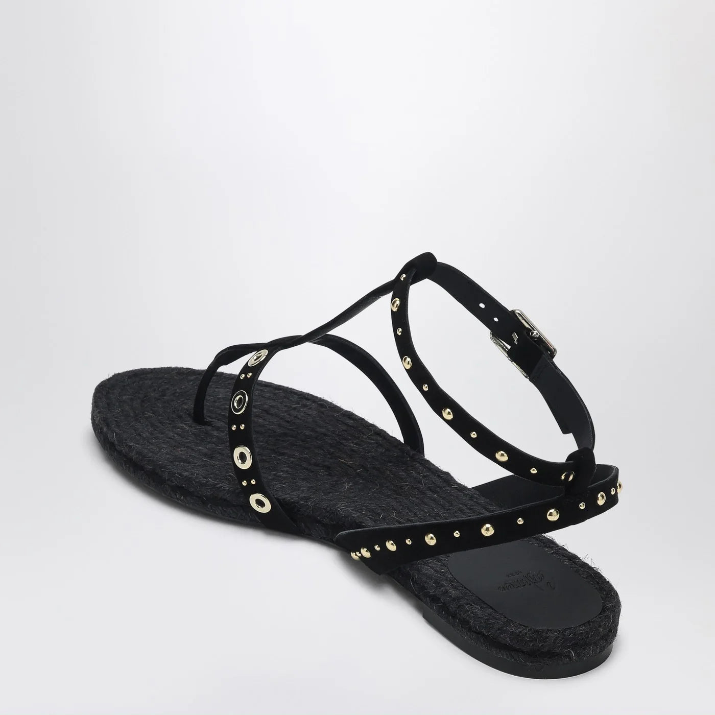 Castañer Low-heeled black Pati with studs
