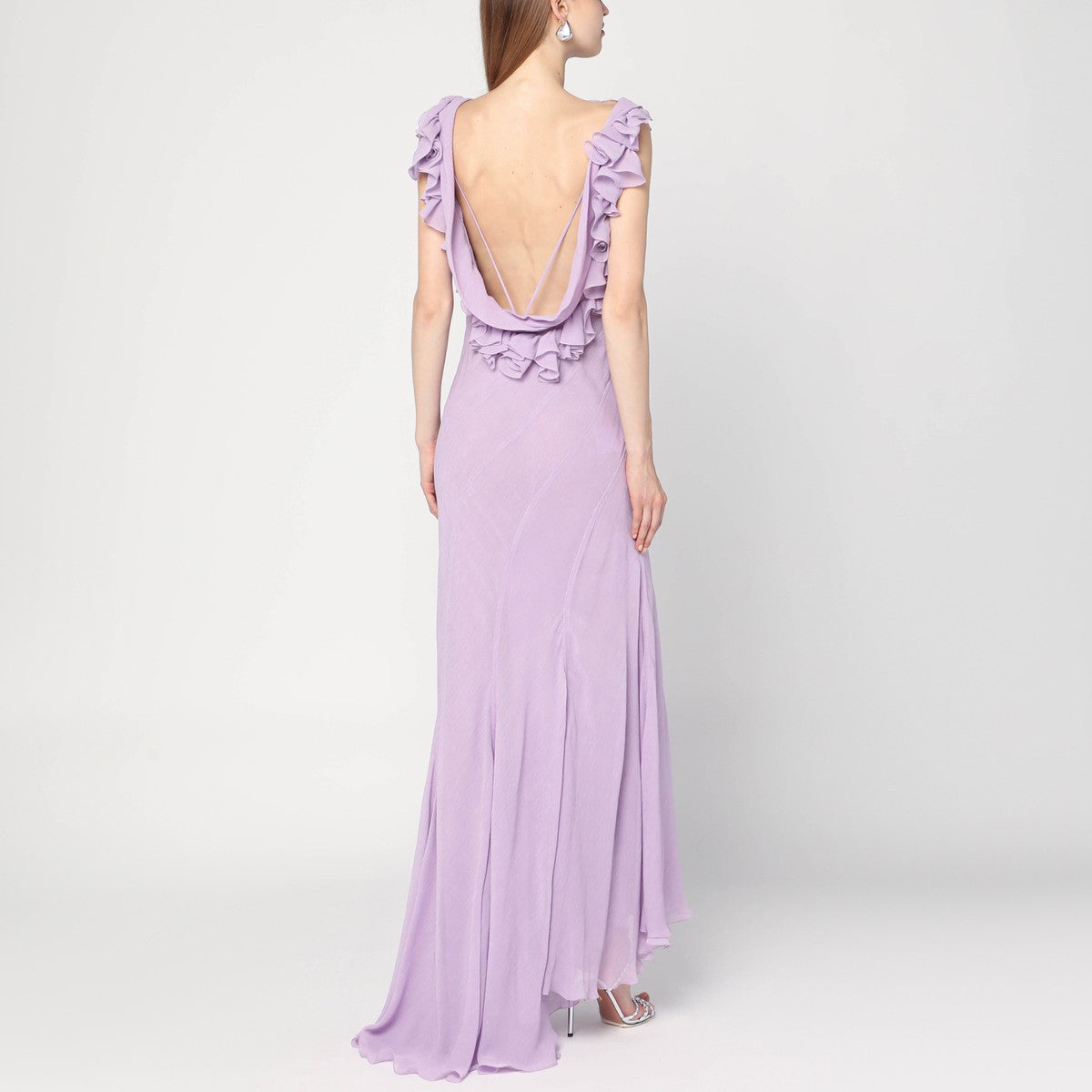 Alberta Ferretti Alberta Ferretti Long dress with light purple ruffles