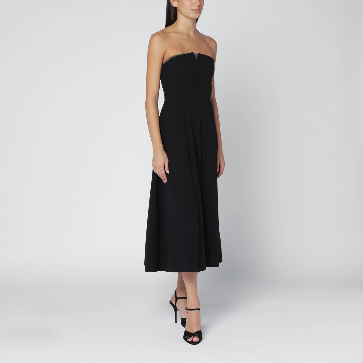 Alberta Ferretti Alberta Ferretti Black sleeveless stretch cady dress