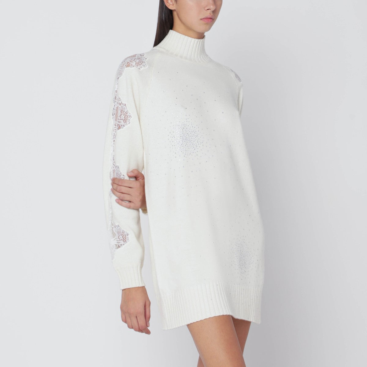 Giuseppe Di Morabito Giuseppe di Morabito White turtleneck dress in wool