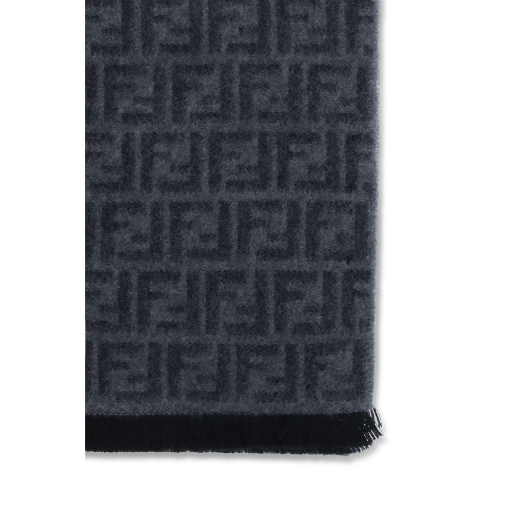 Fendi Black Fleece Wool Scarf