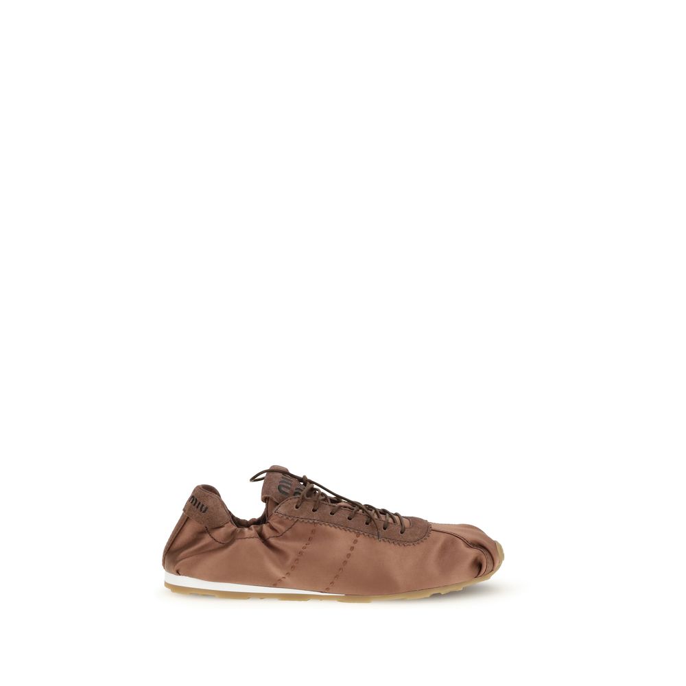 Miu Miu Brown Viscose Sneakers
