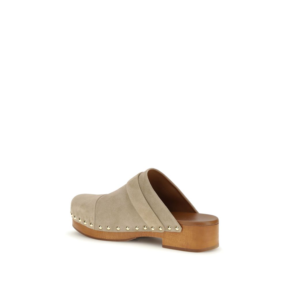 Chloé Beige Calf Leather Bos Taurus Clogs