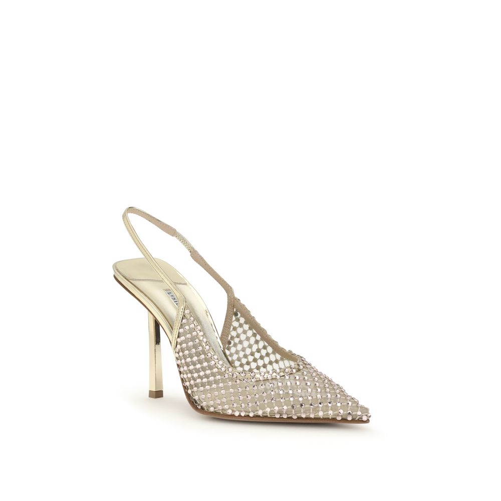 LE SILLA Gold Nylon Platform Pumps