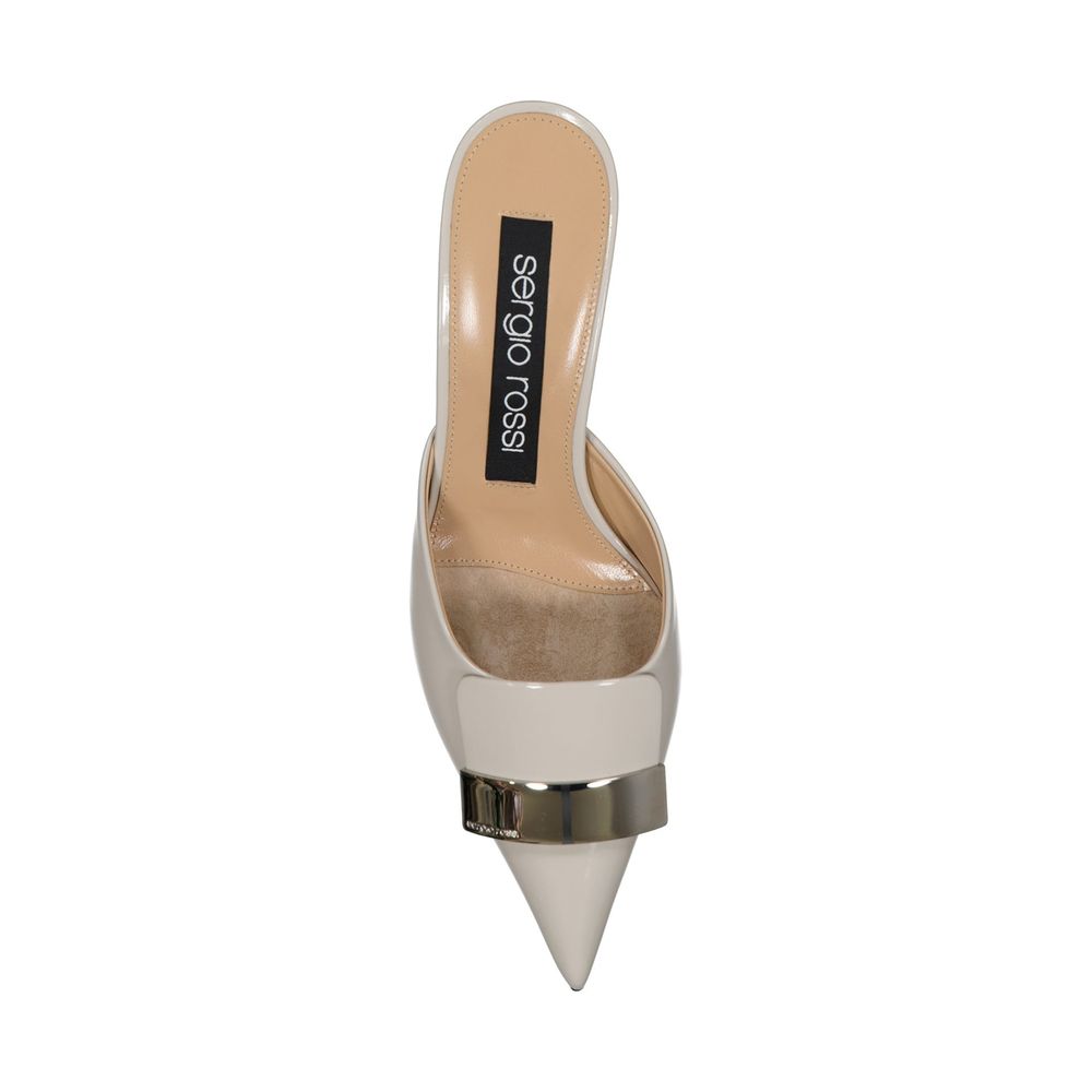Sergio Rossi Beige Calfskin Mules